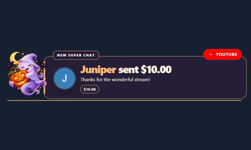 Pumpkin Haunt Alerts overlay with sample messages