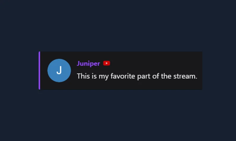 Twitch Style overlay with sample messages