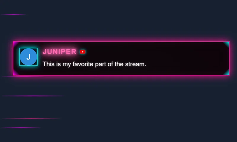Neon ? Hotpink overlay with sample messages