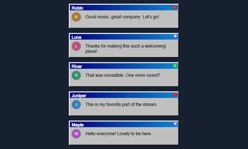 Windows 3.1 overlay with sample messages